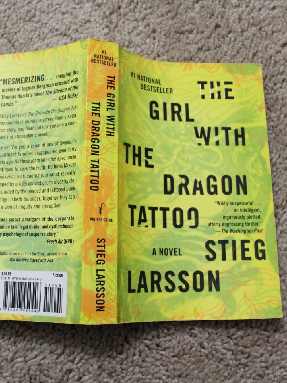 The Girl with the Dragon Tattoo by Stieg Larsson Paperback Novel Book